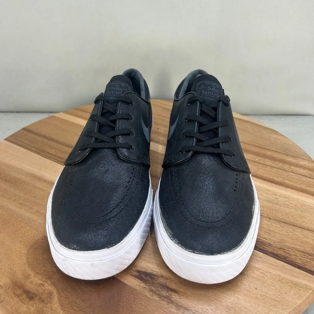 Nike SB Zoom Stefan Janoski Black Leather Skate Shoes 616490-001 Size 11.5